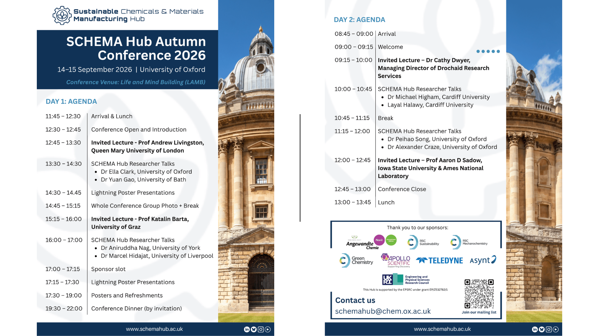 SCHEMA Hub Autumn Conference 2026 programme 