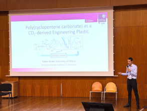 Balázs delivers his talk